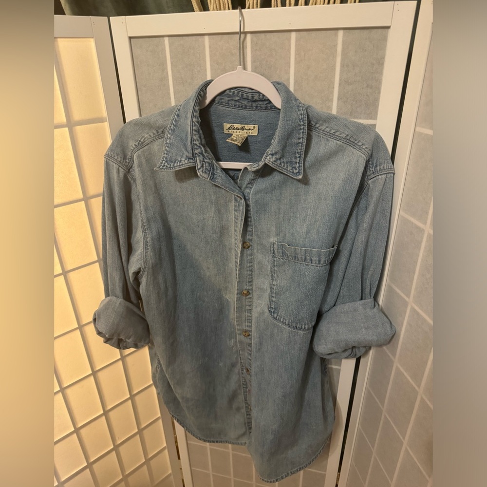 Medium Eddie Bauer Denim Top, Used— Excellent Condition